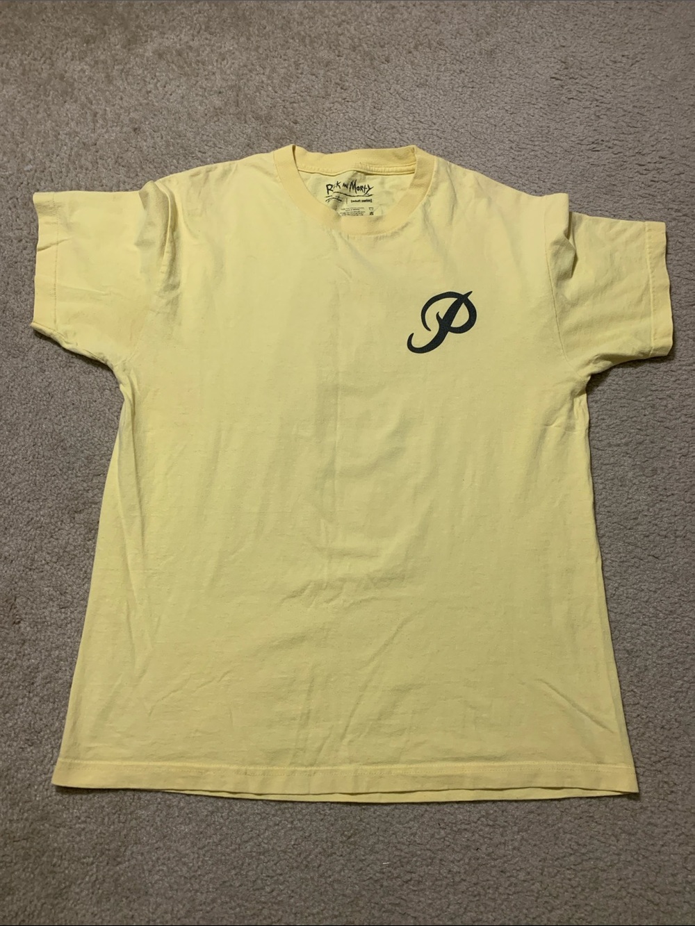 Rick and Morty P Logo Short-Sleeve T-Shirt — Pale Yellow